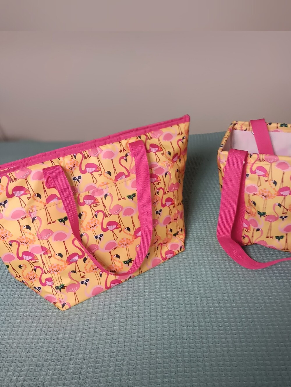 Thirty-one Thermal Tote Bag-Flamigo Pattern On Yellow &Matching Utility Tote
